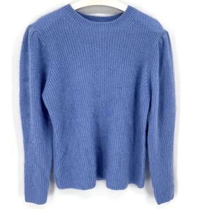 Lewit Blue Mohair Silk‎ Wool Hydrangea Sweater Lg